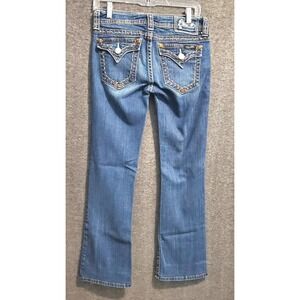 Miss Me Jeans Womens 28 Bootcut  Brown Stitch Flap Pocket Denim Cowboy Western